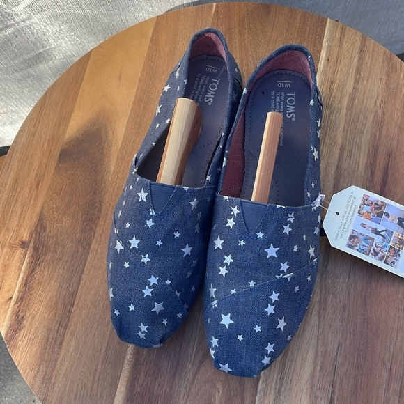 TOMS Wmn Classic Navy Stars Size 10 - Picture 6 of 9